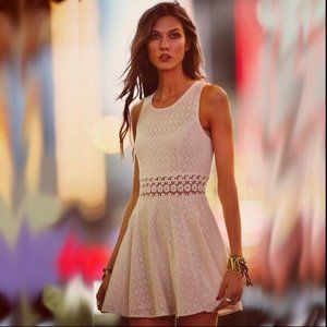 Free People Ivory Daisy Lace Fit & Flare Dress